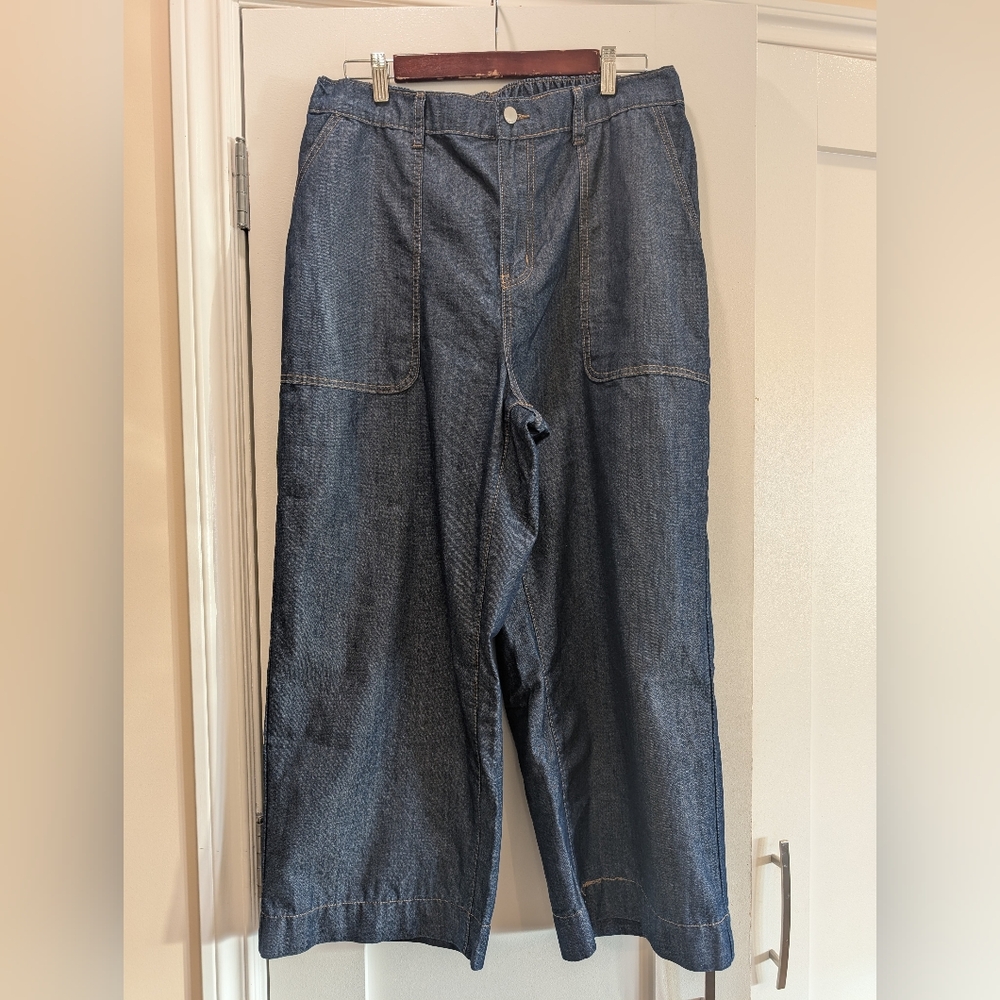 High-Rise Wide-Leg Jeans in Dark Indigo